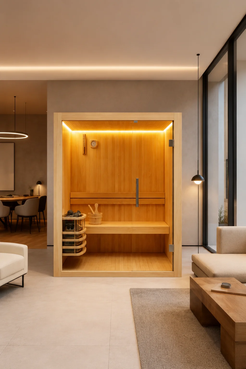 Sauna finlandese casa moderna